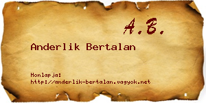 Anderlik Bertalan névjegykártya